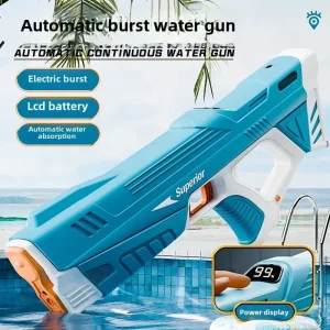 New Electric Water Guns Children Wholesale AutomaticWater Absorption Battery DisplayLarge Capacity Boys' Water PlayToyWaterGun