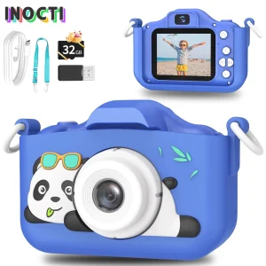 Kids Mini Camera Cartoon Panda Toys for Girls Boys Birthday Gifts 1080P HD 2inch Screen With 32G SD Card Record Life Camera